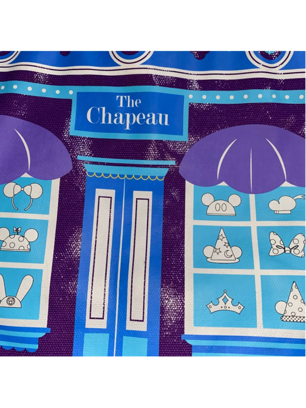 Women's Disney Parks The Chapeau Tote Handbag 12” Across Blue Purple